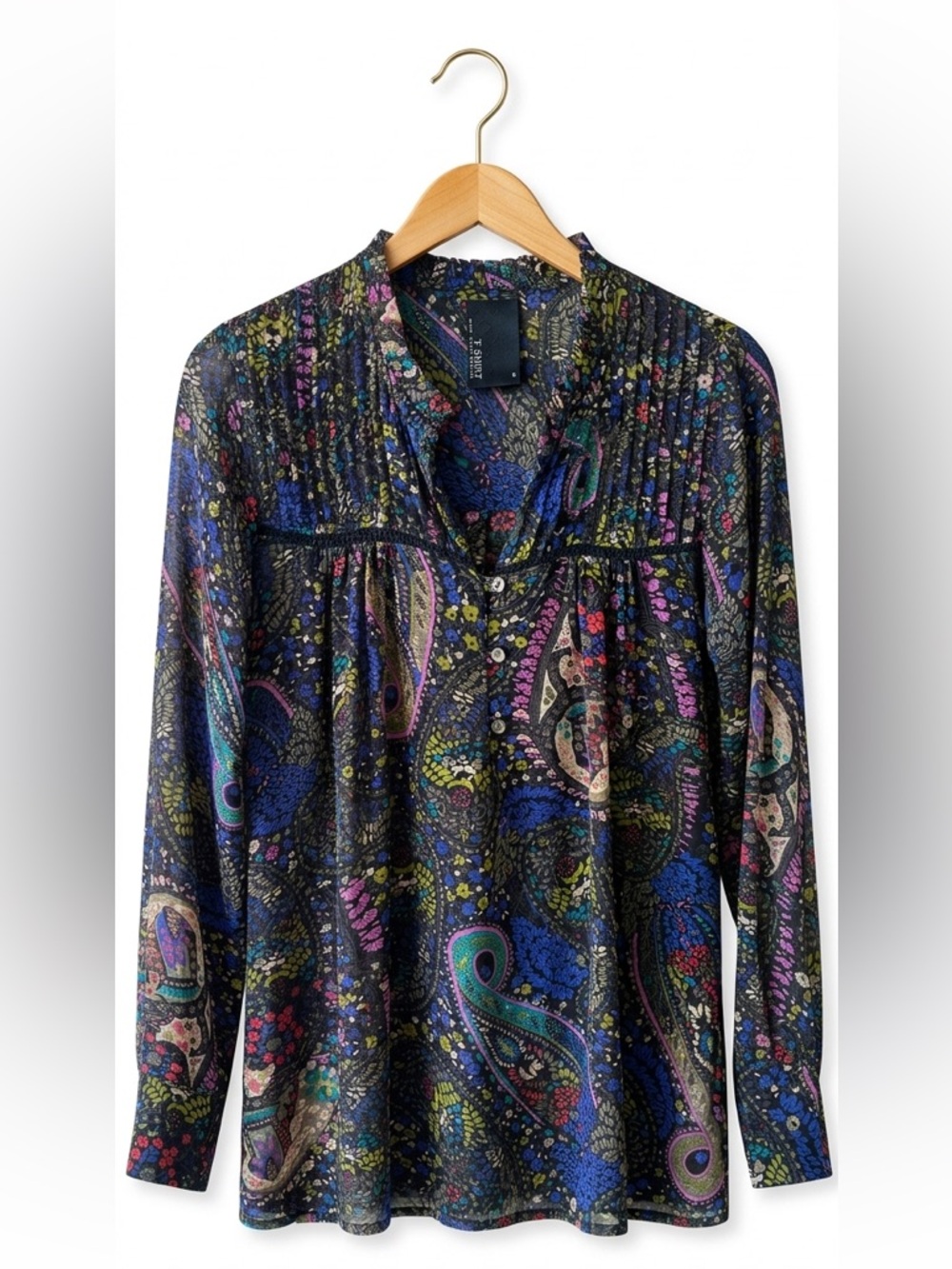Anthropologie Dolan Odessa Floral
Paisley Chiffon Peasant Top Size S Long Sleeve